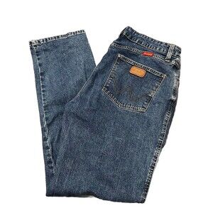 Vintage Wrangler Cowboy Cut Jeans Womens 11x32 Blue Denim Faded 90s Western 11